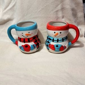 Holiday Winter Snowman Mugs